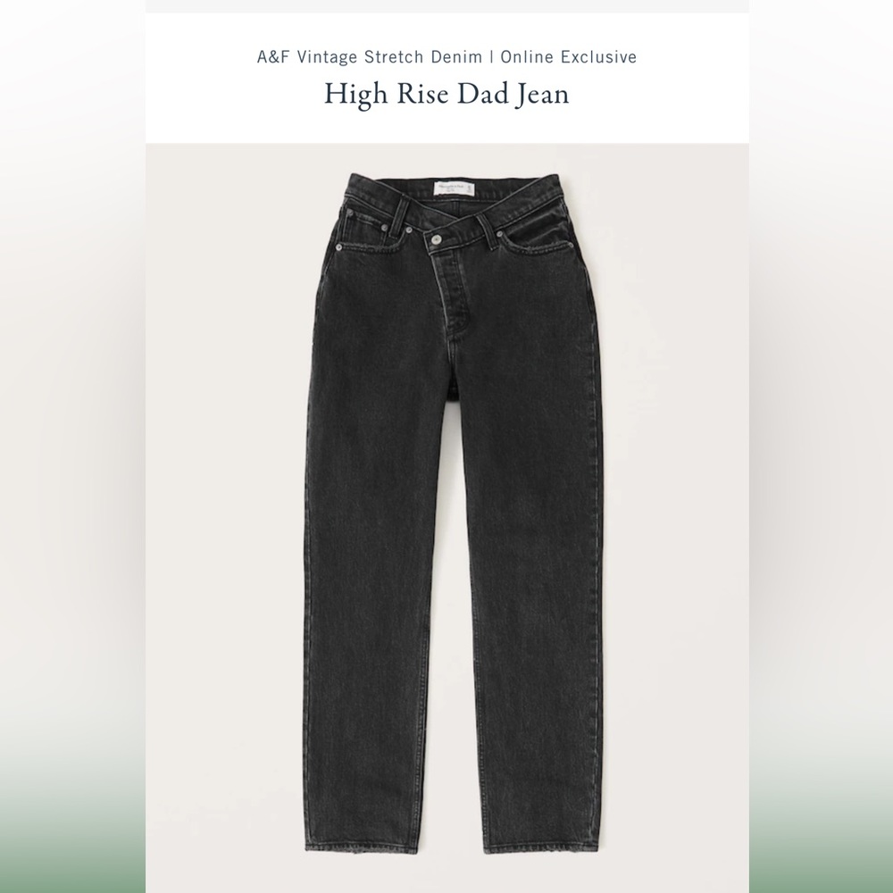 Abercrombie High Rise Dad Jeans, black, 25S